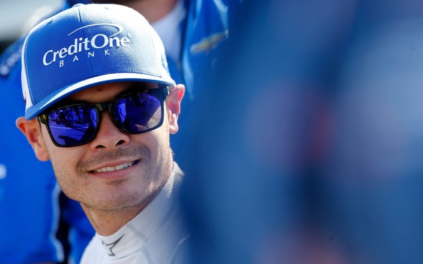 TALLADEGA, AL - OCTOBER 13: Kyle Larson, driver of the #42 Credit One Bank Chevrolet, stands by his car during qualifying for the Monster Energy NASCAR Cup Series 1000Bulbs.com 500 at Talladega Superspeedway on October 13, 2018 in Talladega, Alabama. (Photo by Brian Lawdermilk/Getty Images) | Getty Images