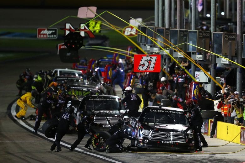 LAS VEGAS, NV - MARCH 01: Kyle Busch, driver of the #51 Cessna Toyota, pits during the NASCAR Gander Outdoors Truck Series Strat Las Vegas 200 at Las Vegas Motor Speedway on March 1, 2019 in Las Vegas, Nevada.  (Photo by Sarah Crabill/Getty Images) | Getty Images