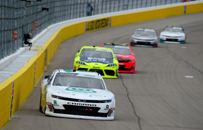LAS VEGAS, NV - MARCH 02: Tyler Reddick, driver of the #2 Hurdl Chevrolet, leads a pack of cars during the NASCAR Xfinty Series Boyd Gaming 300 at Las Vegas Motor Speedway on March 2, 2019 in Las Vegas, Nevada.  (Photo by Robert Laberge/Getty Images) | Getty Images