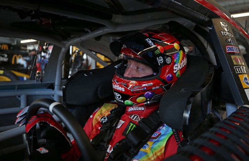 AVONDALE, AZ - MARCH 08:  Kyle Busch, driver of the #18 Skittles Toyota, sits in his car during practice for the Monster Energy NASCAR Cup Series TicketGuardian 500 at ISM Raceway on March 8, 2019 in Avondale, Arizona.  (Photo by Matt Sullivan/Getty Images) | Getty Images