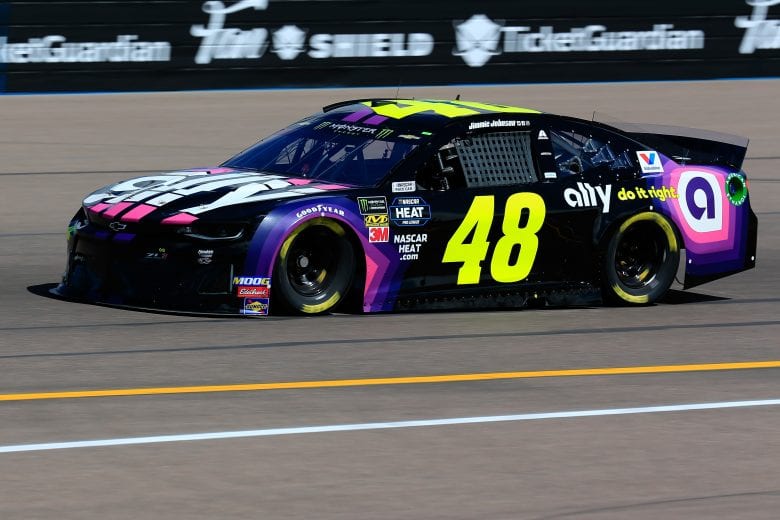 AVONDALE, AZ - MARCH 08: Jimmie Johnson, driver of the #48 Ally Chevrolet, practices for the Monster Energy NASCAR Cup Series TicketGuardian 500 at ISM Raceway on March 8, 2019 in Avondale, Arizona.  (Photo by Daniel Shirey/Getty Images) | Getty Images
