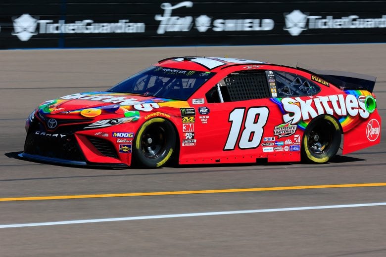 AVONDALE, AZ - MARCH 08: Kyle Busch, driver of the #18 Skittles Toyota, practices for the Monster Energy NASCAR Cup Series TicketGuardian 500 at ISM Raceway on March 8, 2019 in Avondale, Arizona. (Photo by Daniel Shirey/Getty Images) | Getty Images