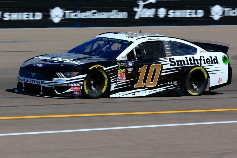 AVONDALE, AZ - MARCH 08: Aric Almirola, driver of the #10 Smithfield Ford, practices for the Monster Energy NASCAR Cup Series TicketGuardian 500 at ISM Raceway on March 8, 2019 in Avondale, Arizona. (Photo by Daniel Shirey/Getty Images) | Getty Images