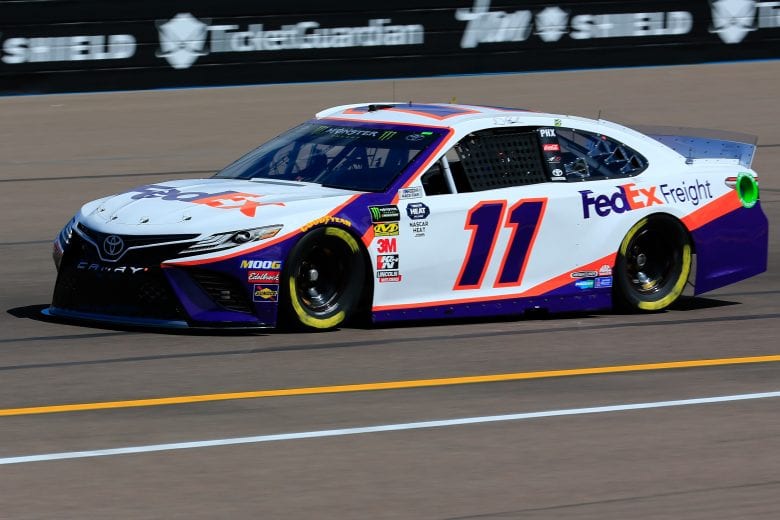 AVONDALE, AZ - MARCH 08: Denny Hamlin, driver of the #11 FedEx Freight Toyota, practices for the Monster Energy NASCAR Cup Series TicketGuardian 500 at ISM Raceway on March 8, 2019 in Avondale, Arizona. (Photo by Daniel Shirey/Getty Images) | Getty Images