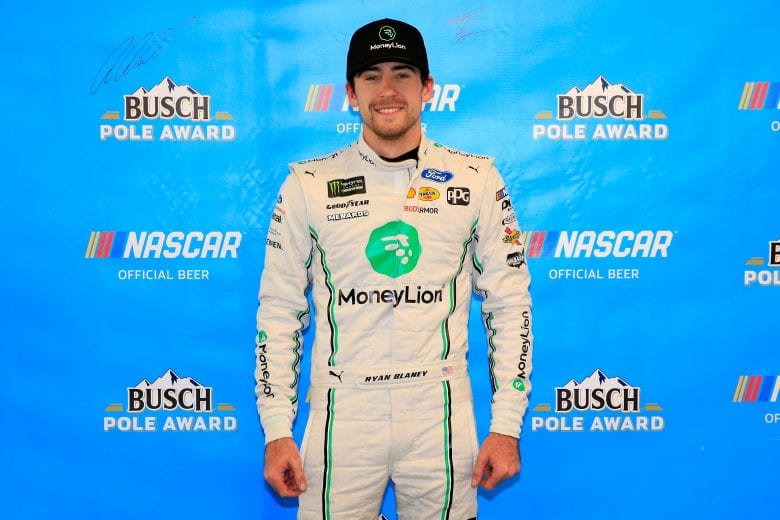 AVONDALE, AZ - MARCH 08:  Ryan Blaney, driver of the #12 MoneyLion Ford, poses after qualifying for the pole position for the Monster Energy NASCAR Cup Series TicketGuardian 500 at ISM Raceway on March 8, 2019 in Avondale, Arizona.  (Photo by Daniel Shirey/Getty Images) | Getty Images