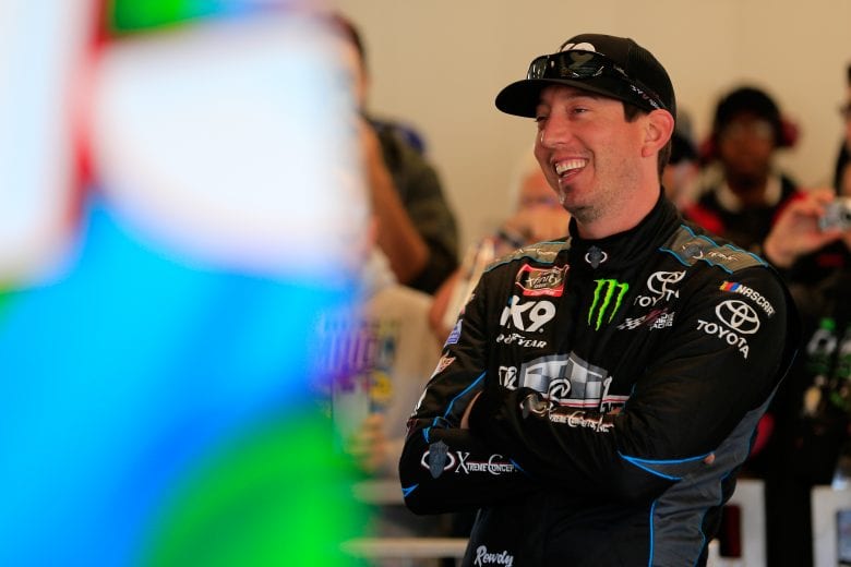 AVONDALE, AZ - MARCH 09:  Kyle Busch, driver of the #18 Skittles Toyota, stands in the garage area during practice for the Monster Energy NASCAR Cup Series TicketGuardian 500 at ISM Raceway on March 9, 2019 in Avondale, Arizona.  (Photo by Daniel Shirey/Getty Images) | Getty Images