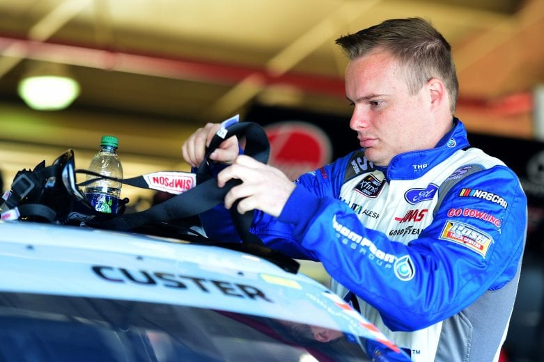 FONTANA, CA - MARCH 15: Cole Custer, driver of the #00 Thompson Pipe/Haas CNC Ford, prepares to practice for the NASCAR Xfinity Series Production Alliance Group 300 at Auto Club Speedway on March 15, 2019 in Fontana, California. (Photo by Jared C. Tilton/Getty Images) | Getty Images