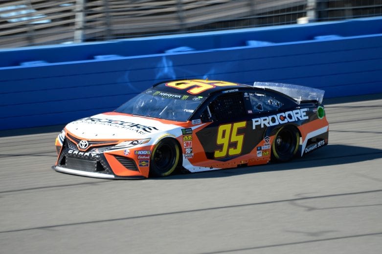 FONTANA, CA - MARCH 15: Matt DiBenedetto, driver of the #95 Procore Toyota, practices for the Monster Energy NASCAR Cup Series Auto Club 400 at Auto Club Speedway on March 15, 2019 in Fontana, California. (Photo by Robert Laberge/Getty Images) | Getty Images