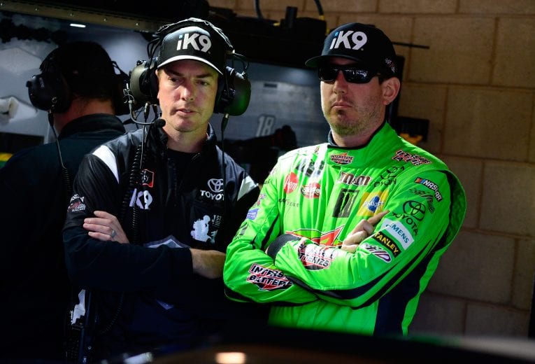 FONTANA, CA - MARCH 15: Kyle Busch, driver of the #18 iK9 Toyota, during practice for the NASCAR Xfinity Series Production Alliance Group 300 at Auto Club Speedway on March 15, 2019 in Fontana, California. (Photo by Robert Laberge/Getty Images) | Getty Images