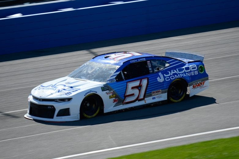 FONTANA, CA - MARCH 15: Cody Ware, driver of the #51 Jacob Companies Chevrolet, during qualifying for the Monster Energy NASCAR Cup Series Auto Club 400 at Auto Club Speedway on March 15, 2019 in Fontana, California. (Photo by Robert Laberge/Getty Images) | Getty Images
