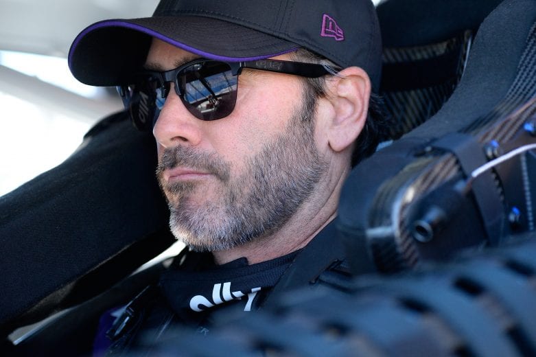 FONTANA, CA - MARCH 15: Jimmie Johnson, driver of the #48 Ally Chevrolet,
during qualifying for the Monster Energy NASCAR Cup Series Auto Club 400 at Auto Club Speedway on March 15, 2019 in Fontana, California. (Photo by Robert Laberge/Getty Images) | Getty Images