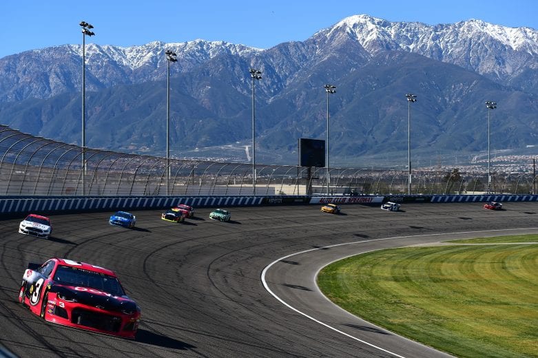 FONTANA, CA - MARCH 15: Austin Dillon, driver of the #3 Dow Coatings Chevrolet, leads a pack of cars during qualifying for the Monster Energy NASCAR Cup Series Auto Club 400 at Auto Club Speedway on March 15, 2019 in Fontana, California. (Photo by Jared C. Tilton/Getty Images) | Getty Images