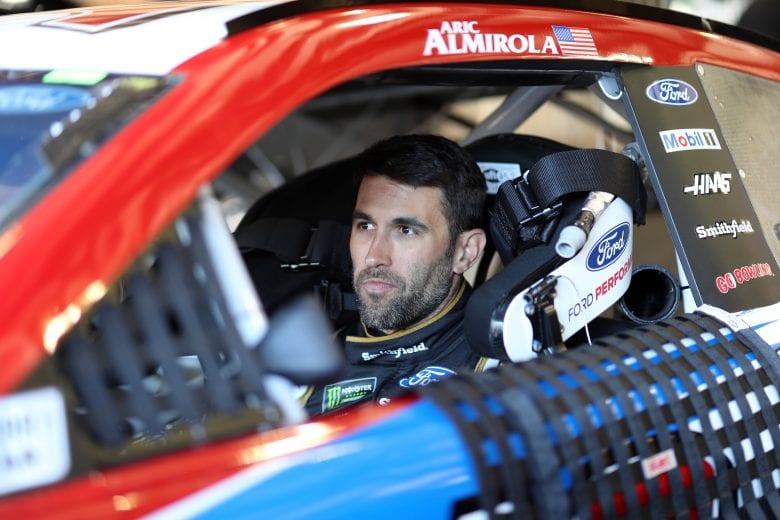 FONTANA, CA - MARCH 16: Aric Almirola, driver of the #10 Farmer John Ford, prepares to drive during practice for the Monster Energy NASCAR Cup Series Auto Club 400 at Auto Club Speedway on March 16, 2019 in Fontana, California. (Photo by Chris Graythen/Getty Images) | Getty Images
