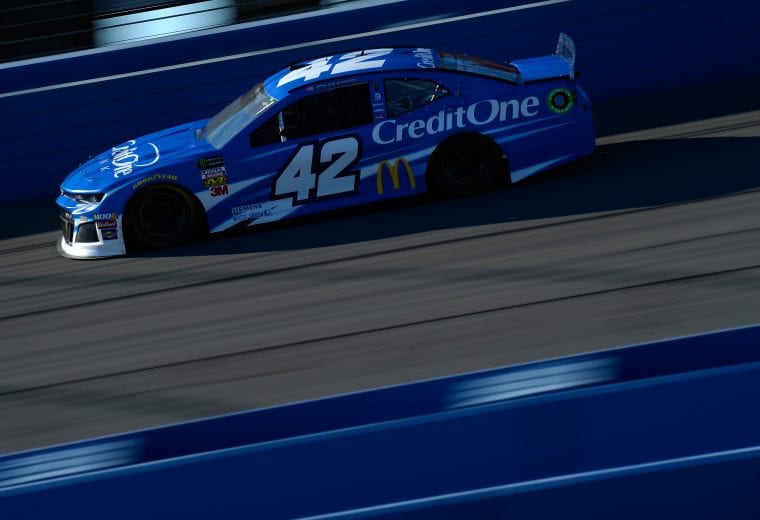 FONTANA, CA - MARCH 16: Kyle Larson, driver of the #42 Credit One Bank Chevrolet, during practice for the Monster Energy NASCAR Cup Series Auto Club 400 at Auto Club Speedway on March 16, 2019 in Fontana, California. (Photo by Robert Laberge/Getty Images) | Getty Images