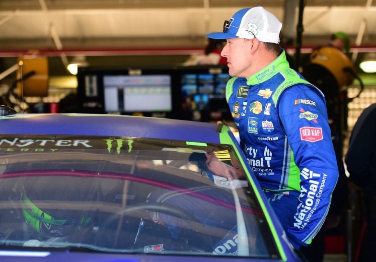 FONTANA, CA - MARCH 16: Daniel Hemric, driver of the #8 Liberty National Chevrolet, climbs into his car during practice for the Monster Energy NASCAR Cup Series Auto Club 400 at Auto Club Speedway on March 16, 2019 in Fontana, California. (Photo by Jared C. Tilton/Getty Images) | Getty Images