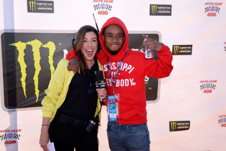 FONTANA, CA - MARCH 17: Slim Jxmmi attends the driver's meeting prior to the Monster Energy NASCAR Cup Series Auto Club 400 at Auto Club Speedway on March 17, 2019 in Fontana, California. (Photo by Robert Laberge/Getty Images) | Getty Images