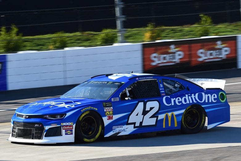 MARTINSVILLE, VA - MARCH 23: Kyle Larson, driver of the #42 Credit One Bank Chevrolet, drives during practice for the Monster Energy NASCAR Cup Series STP 500 at Martinsville Speedway on March 23, 2019 in Martinsville, Virginia. (Photo by Jared C. Tilton/Getty Images) | Getty Images
