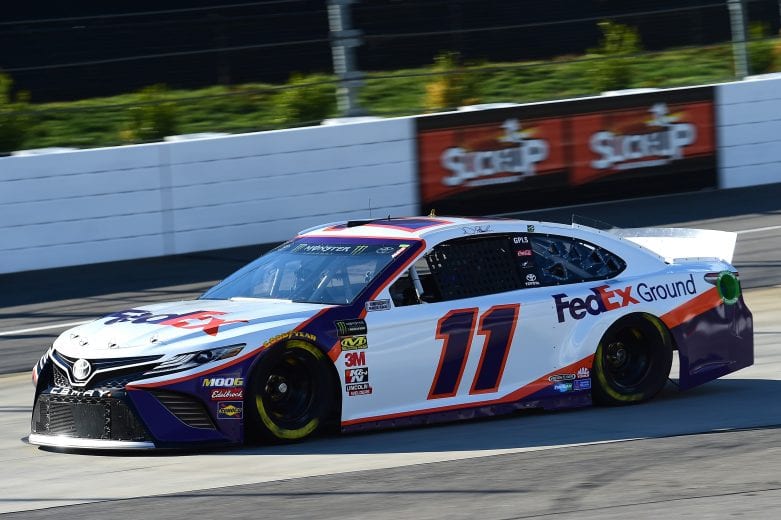 MARTINSVILLE, VA - MARCH 23: Denny Hamlin, driver of the #11 FedEx Ground Toyota, drives during practice for the Monster Energy NASCAR Cup Series STP 500 at Martinsville Speedway on March 23, 2019 in Martinsville, Virginia. (Photo by Jared C. Tilton/Getty Images) | Getty Images
