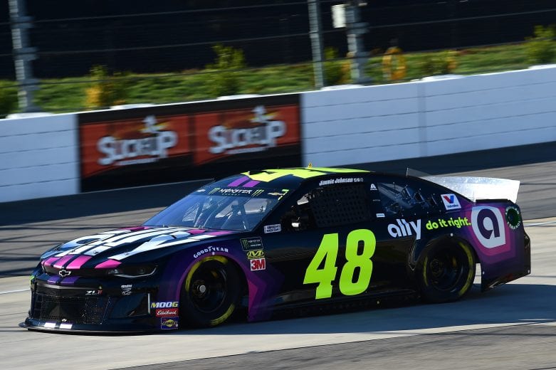 MARTINSVILLE, VA - MARCH 23: Jimmie Johnson, driver of the #48 Ally Chevrolet, drives during practice for the Monster Energy NASCAR Cup Series STP 500 at Martinsville Speedway on March 23, 2019 in Martinsville, Virginia. (Photo by Jared C. Tilton/Getty Images) | Getty Images