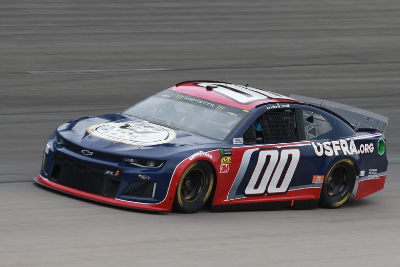 FORT WORTH, TX - MARCH 29:  Landon Cassill, driver of the #00 USFRA Chevrolet, practices for the Monster Energy NASCAR Cup Series O'Reilly Auto Parts 500 at Texas Motor Speedway on March 29, 2019 in Fort Worth, Texas.  (Photo by Matt Sullivan/Getty Images) | Getty Images