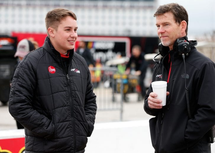 FORT WORTH, TX - MARCH 30: Christopher Bell, driver of the #20 Ruud Toyota, talks with crew chief Jason Ratcliff during qualifying for the NASCAR Xfinity Series My Bariatric Solutions 300 at Texas Motor Speedway on March 30, 2019 in Fort Worth, Texas. (Photo by Brian Lawdermilk/Getty Images) | Getty Images