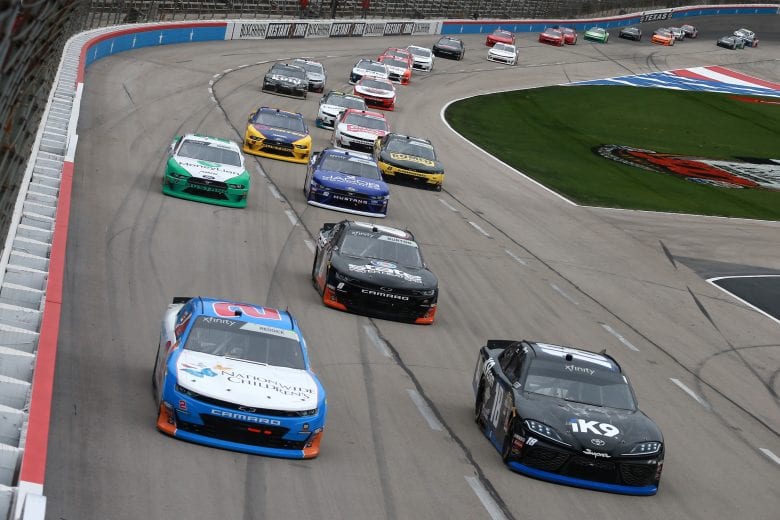 FORT WORTH, TX - MARCH 30: Tyler Reddick, driver of the #2 Nationwide Children's Hospital Chevrolet, leads a pack of cars during the NASCAR Xfinity Series My Bariatric Solutions 300 at Texas Motor Speedway on March 30, 2019 in Fort Worth, Texas. (Photo by Matt Sullivan/Getty Images) | Getty Images