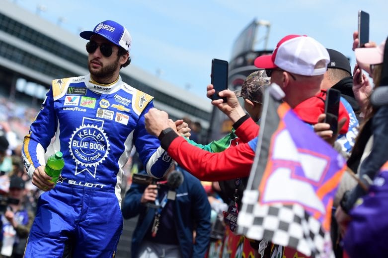 FORT WORTH, TX - MARCH 31: Chase Elliott, driver of the #9 Kelley Blue Book Chevrolet, is introduced prior to the Monster Energy NASCAR Cup Series O'Reilly Auto Parts 500 at Texas Motor Speedway on March 31, 2019 in Fort Worth, Texas. (Photo by Jared C. Tilton/Getty Images) | Getty Images
