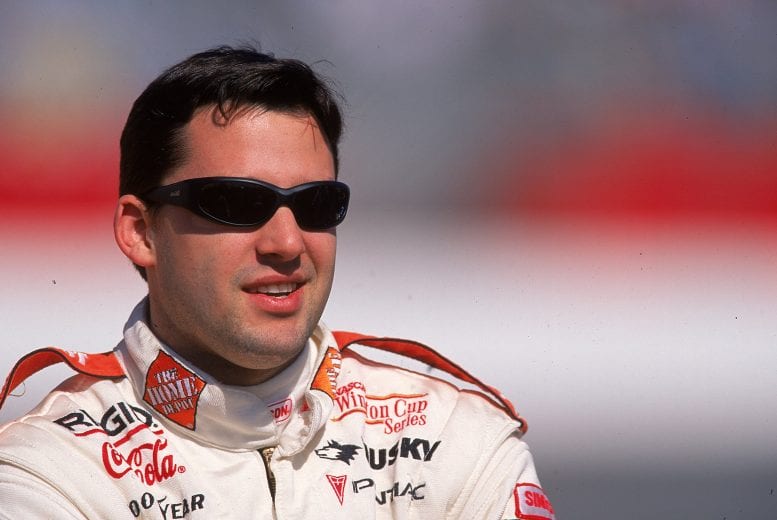 12 Mar 1999:  Tony Stewart #20 looks on the track during the Cracker Barrel 500, part of the NASCAR Winston Cup Series at the Atlanta Motor Speedway in Hampton, Georgia. Mandatory Credit: Jon Ferrey  /Allsport