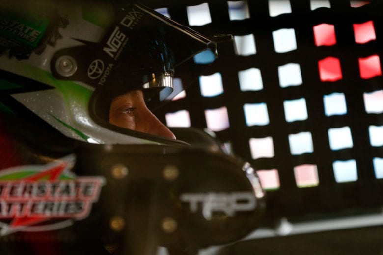 FONTANA, CA - MARCH 25: Kyle Busch, driver of the #18 Interstate Batteries Toyota, sits in his car during practice for the Monster Energy NASCAR Cup Series Auto Club 400 at Auto Club Speedway on March 25, 2017 in Fontana, California. (Photo by Jonathan Ferrey/Getty Images) | Getty Images