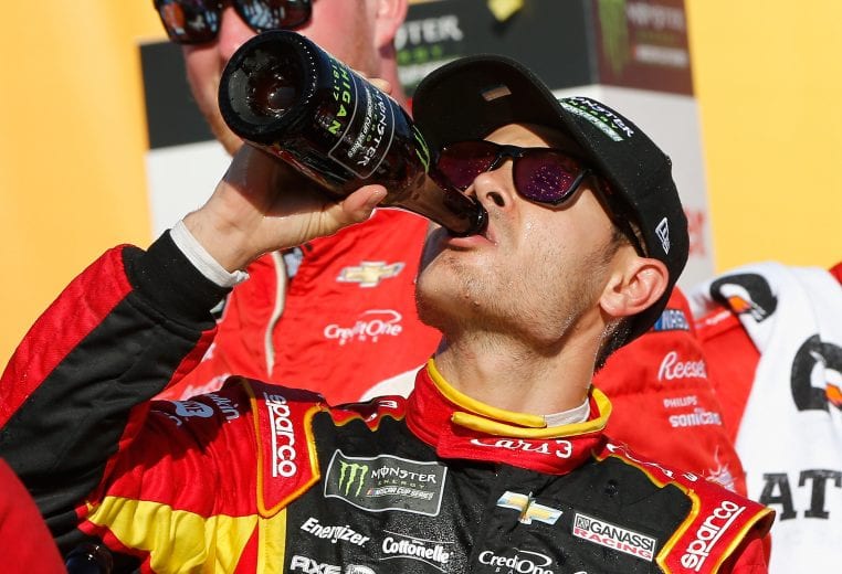 BROOKLYN, MI - JUNE 18: Kyle Larson, driver of the #42 Cars 3/Target Chevrolet, celebrates in Victory Lane after winning the Monster Energy NASCAR Cup Series FireKeepers Casino 400 at Michigan International Speedway on June 18, 2017 in Brooklyn, Michigan. (Photo by Jonathan Ferrey/Getty Images) | Getty Images