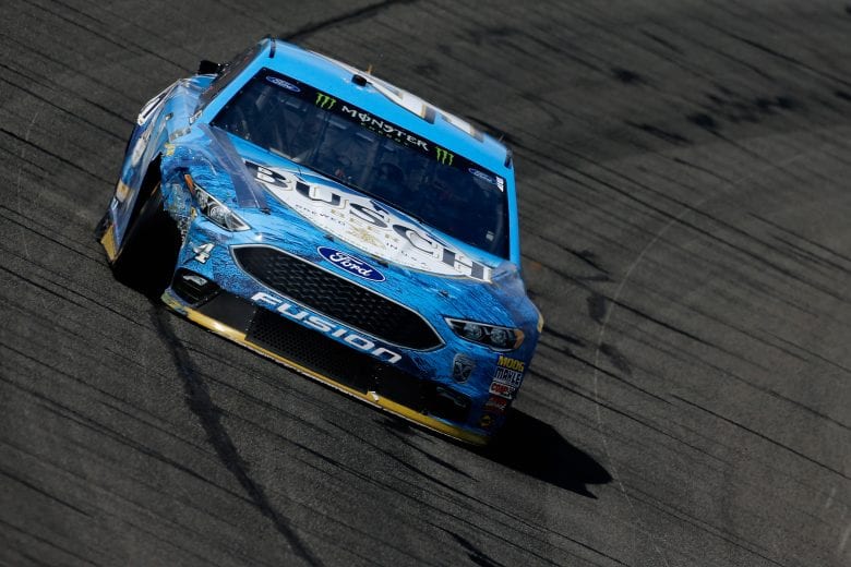 FONTANA, CA - MARCH 18:  Kevin Harvick, driver of the #4 Busch Beer Ford, drives to pit road after an on-track incident during the Monster Energy NASCAR Cup Series Auto Club 400 at Auto Club Speedway on March 18, 2018 in Fontana, California.  (Photo by Jonathan Ferrey/Getty Images) | Getty Images