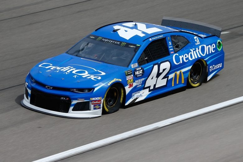 LAS VEGAS, NV - MARCH 01: Kyle Larson, driver of the #42 Credit One Bank Chevrolet, during practice for the Monster Energy NASCAR Cup Series Pennzoil 400 at Las Vegas Motor Speedway on March 1, 2019 in Las Vegas, Nevada.  (Photo by Jonathan Ferrey/Getty Images) | Getty Images