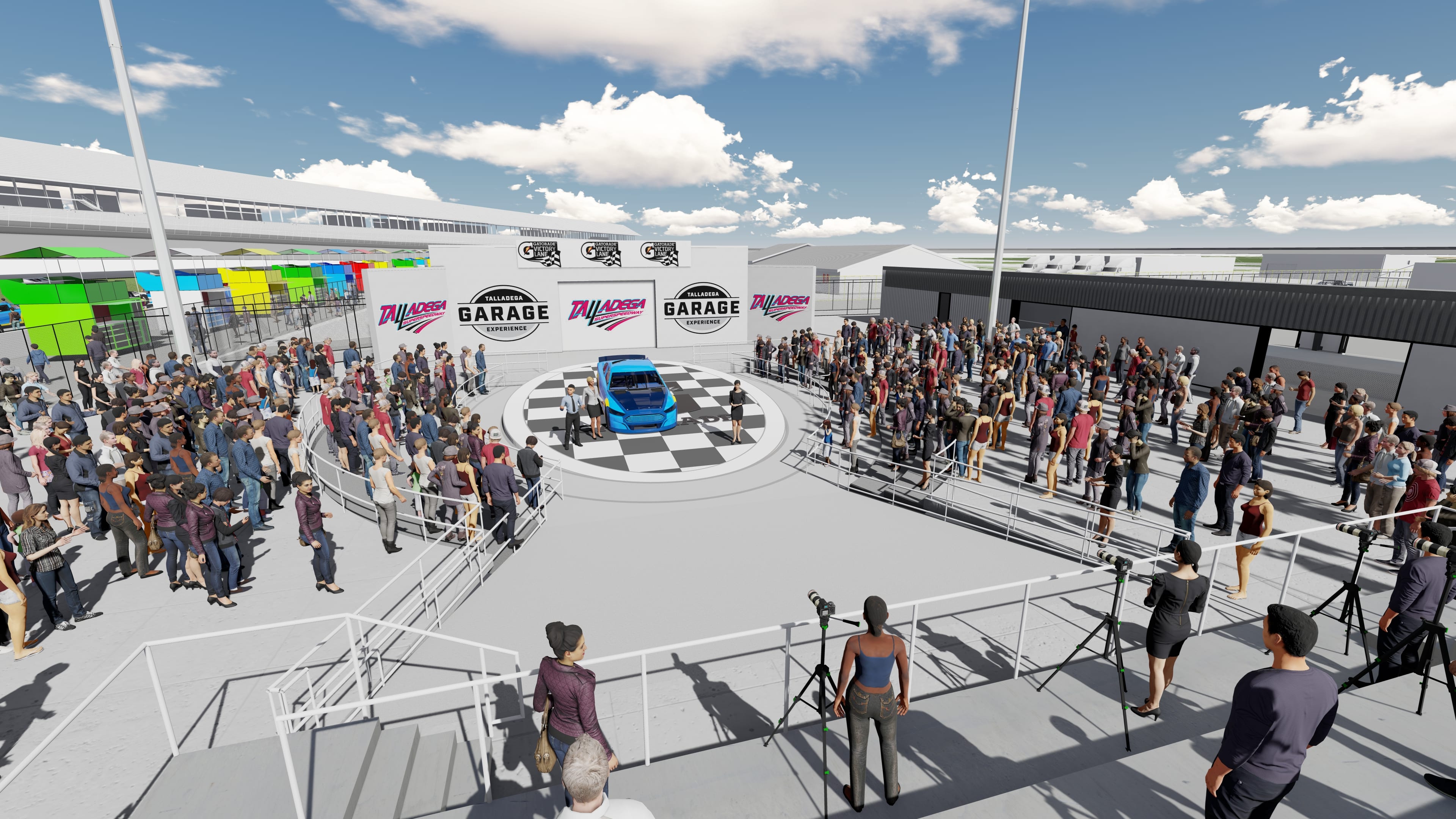 Renderings of the new Talladega Garage Experience | NASCAR.com