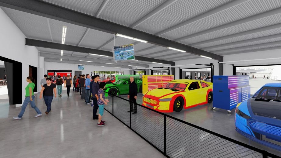 Renderings of the new Talladega Garage Experience | NASCAR.com
