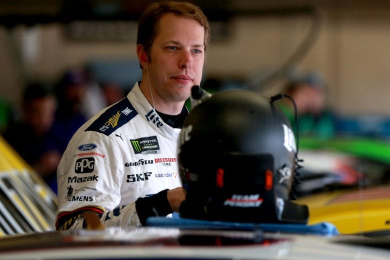 FORT WORTH, TX - MARCH 29: Brad Keselowski, driver of the #2 Miller Lite Ford, stands in the garage during practice for the Monster Energy NASCAR Cup Series O'Reilly Auto Parts 500 at Texas Motor Speedway on March 29, 2019 in Fort Worth, Texas. (Photo by Sean Gardner/Getty Images) | Getty Images