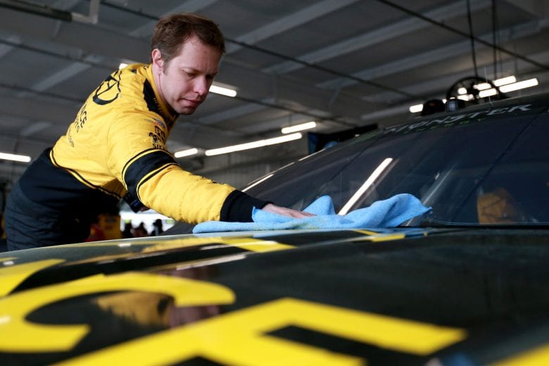 RICHMOND, VA - APRIL 12: Brad Keselowski, driver of the #2 Alliance Truck Parts Ford, wipes his car down in the garage during practice for the Monster Energy NASCAR Cup Series Toyota Owners 400 at Richmond Raceway on April 12, 2019 in Richmond, Virginia. (Photo by Sean Gardner/Getty Images) | Getty Images