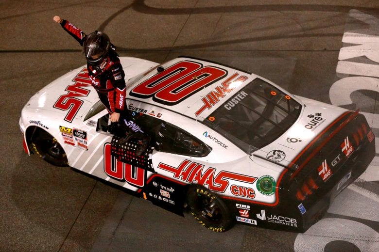 RICHMOND, VA - APRIL 12: Cole Custer, driver of the #00 Haas Automation Ford, celebrates after winning the NASCAR Xfinity Series ToyotaCare 250 at Richmond Raceway on April 12, 2019 in Richmond, Virginia. (Photo by Sean Gardner/Getty Images) | Getty Images