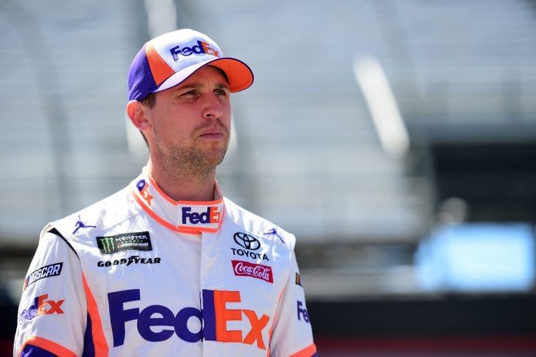 BRISTOL, TN - APRIL 05: Denny Hamlin, driver of the #11 FedEx Freight Toyota, looks on during practice for the Monster Energy NASCAR Cup Series Food City 500 at Bristol Motor Speedway on April 5, 2019 in Bristol, Tennessee. (Photo by Jared C. Tilton/Getty Images) | Getty Images