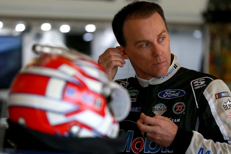 FORT WORTH, TX - MARCH 30: Kevin Harvick, driver of the #4 Mobil 1/O'Reilly Auto Parts Ford, stands in the garage during practice for the Monster Energy NASCAR Cup Series O'Reilly Auto Parts 500 at Texas Motor Speedway on March 30, 2019 in Fort Worth, Texas. (Photo by Sean Gardner/Getty Images) | Getty Images