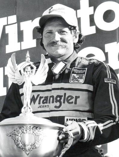 BRISTOL, TN - APRIL 6: Dale Earnhardt celebrates in Victory Lnae after winning the Valleydale 500. Earnhardt would take home $31,525 for the race. (Photo by Racing Photo Archives/Getty Images)