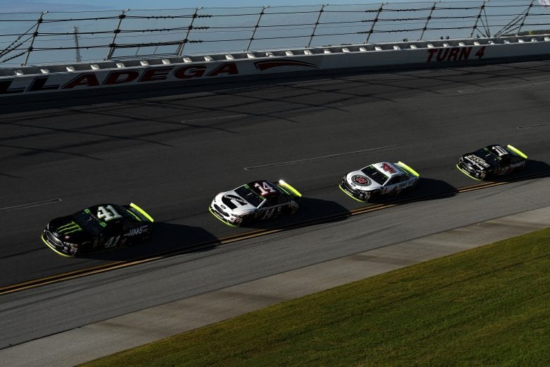 TALLADEGA, AL - OCTOBER 14:  Kurt Busch, driver of the #41 Monster Energy/Haas Automation Ford, leads during the Monster Energy NASCAR Cup Series 1000Bulbs.com 500 at Talladega Superspeedway on October 14, 2018 in Talladega, Alabama.  (Photo by Josh Hedges/Getty Images) | Getty Images