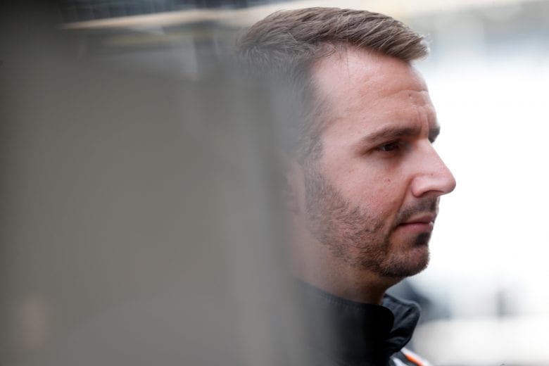 HAMPTON, GA - FEBRUARY 22:  Matt DiBenedetto, driver of the #95 Procore Toyota, stands in the garage area during practice for the Monster Energy NASCAR Cup Series Folds of Honor Quiktrip 500 at Atlanta Motor Speedway on February 22, 2019 in Hampton, Georgia.  (Photo by Brian Lawdermilk/Getty Images) | Getty Images