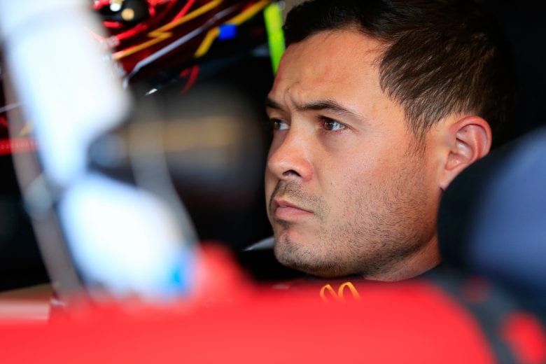 Kyle Larson sits in the No. 42 car.
