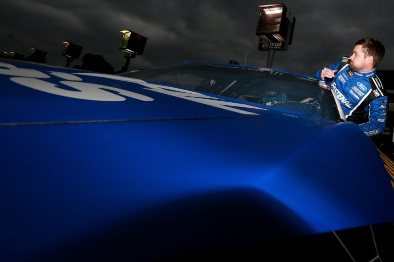 FORT WORTH, TX - MARCH 29: Ricky Stenhouse Jr., driver of the #17 Fastenal Ford, gets into his car during qualifying for the Monster Energy NASCAR Cup Series O'Reilly Auto Parts 500 at Texas Motor Speedway on March 29, 2019 in Fort Worth, Texas. (Photo by Sean Gardner/Getty Images) | Getty Images