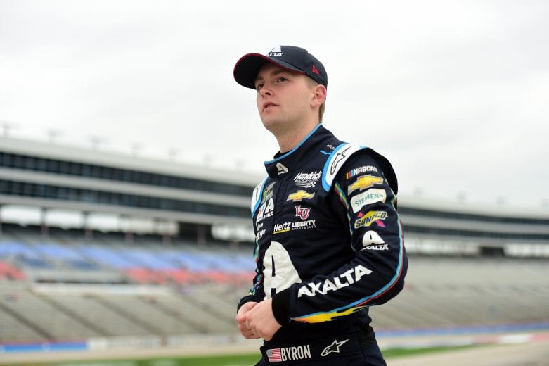 FORT WORTH, TX - MARCH 29: William Byron, driver of the #24 Axalta/Primeline Chevrolet, looks on during qualifying for the Monster Energy NASCAR Cup Series O'Reilly Auto Parts 500 at Texas Motor Speedway on March 29, 2019 in Fort Worth, Texas. (Photo by Jared C. Tilton/Getty Images) | Getty Images