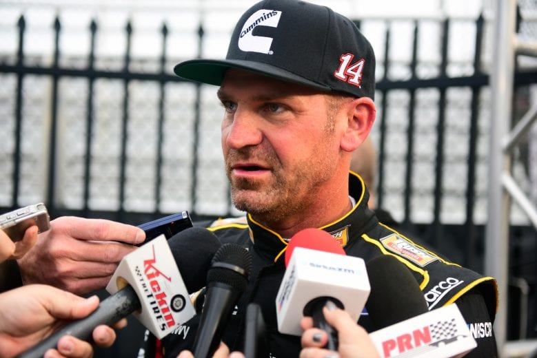 FORT WORTH, TX - MARCH 29: Clint Bowyer, driver of the #14 Rush Truck Centers/Cummins Ford, speaks with the media following qualifying for the Monster Energy NASCAR Cup Series O'Reilly Auto Parts 500 at Texas Motor Speedway on March 29, 2019 in Fort Worth, Texas. (Photo by Jared C. Tilton/Getty Images) | Getty Images