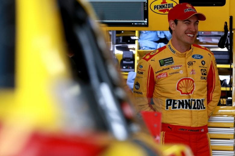 FORT WORTH, TX - MARCH 30: Joey Logano, driver of the #22 Shell Pennzoil Ford, stands in the garage during practice for the Monster Energy NASCAR Cup Series O'Reilly Auto Parts 500 at Texas Motor Speedway on March 30, 2019 in Fort Worth, Texas. (Photo by Sean Gardner/Getty Images) | Getty Images