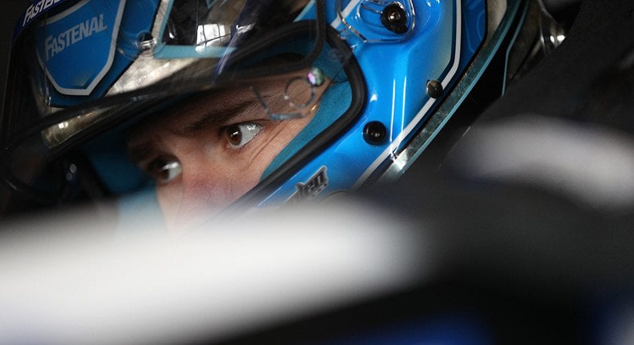 Ricky Stenhouse Jr. looks on with the helmet on at Texas.