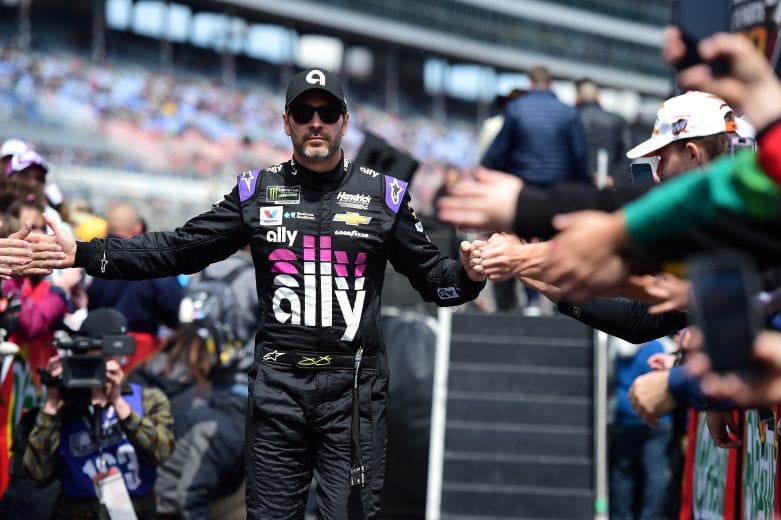FORT WORTH, TX - MARCH 31: Jimmie Johnson, driver of the #48 Ally Chevrolet, is introduced prior to the Monster Energy NASCAR Cup Series O'Reilly Auto Parts 500 at Texas Motor Speedway on March 31, 2019 in Fort Worth, Texas. (Photo by Jared C. Tilton/Getty Images) | Getty Images
