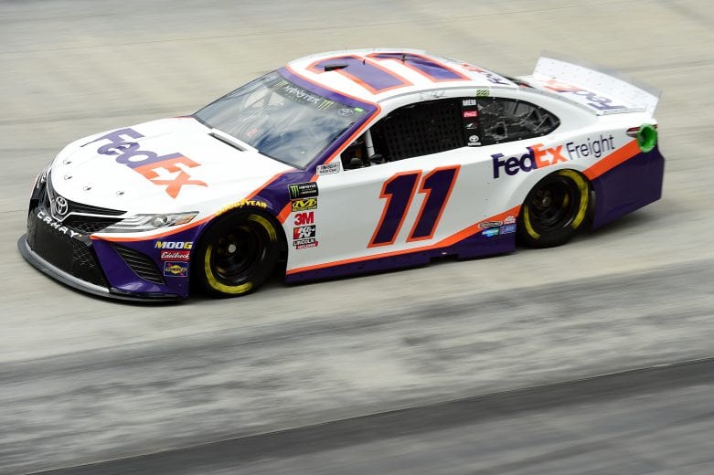 BRISTOL, TN - APRIL 05: Denny Hamlin, driver of the #11 FedEx Freight Toyota, practices for the Monster Energy NASCAR Cup Series Food City 500 at Bristol Motor Speedway on April 5, 2019 in Bristol, Tennessee. (Photo by Jared C. Tilton/Getty Images) | Getty Images